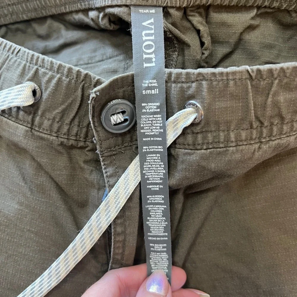 Vuori Rip Stop Organic Cotton Olive Green Hiking Pants Women's Size Small - Picture 5 of 9